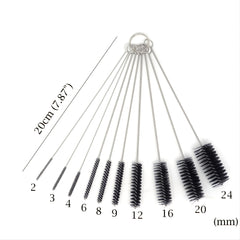 10pcs 304 Stainless Steel Bottle Brushes Reusable Straw Cleaning Brush