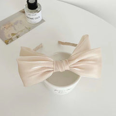 Silky Double Bow Headband Sweet Headdress Hair Band for Women Girls