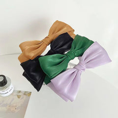 Silky Double Bow Headband Sweet Headdress Hair Band for Women Girls