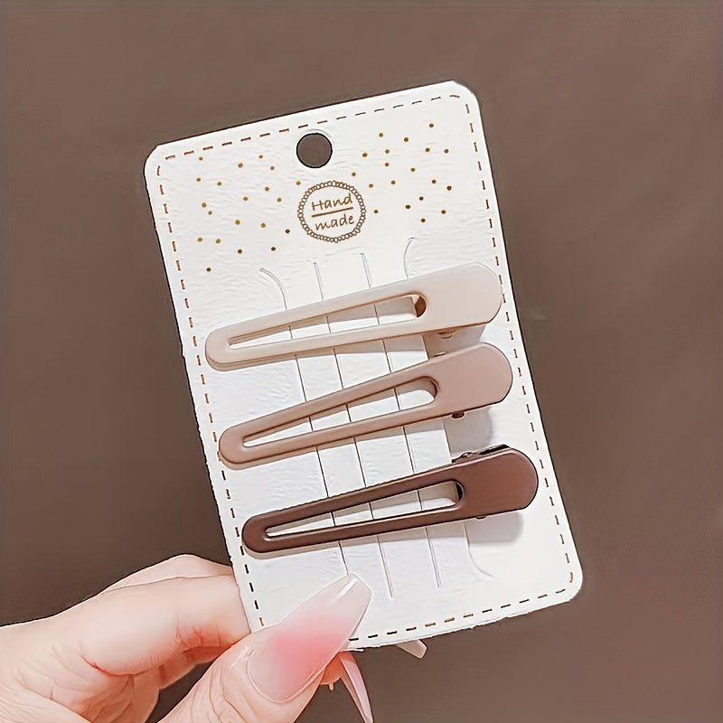 9pcs Geometric Brown Hair Clip Barrette Hair Accessories Women