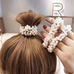 Faux Pearl Hair Tie Scrunchies Beaded Elastic Hair Accessory