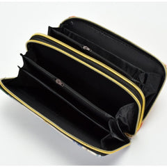 Women's Embroidery Wallet Peacock Print Clutch Layered Phone Bag