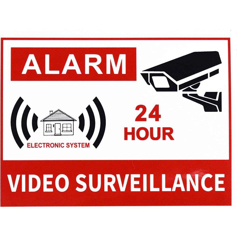 10pcs Video Surveillance Sign 24-Hour Surveillance Vinyl Decal Sticker