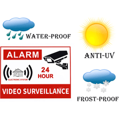 10pcs Video Surveillance Sign 24-Hour Surveillance Vinyl Decal Sticker
