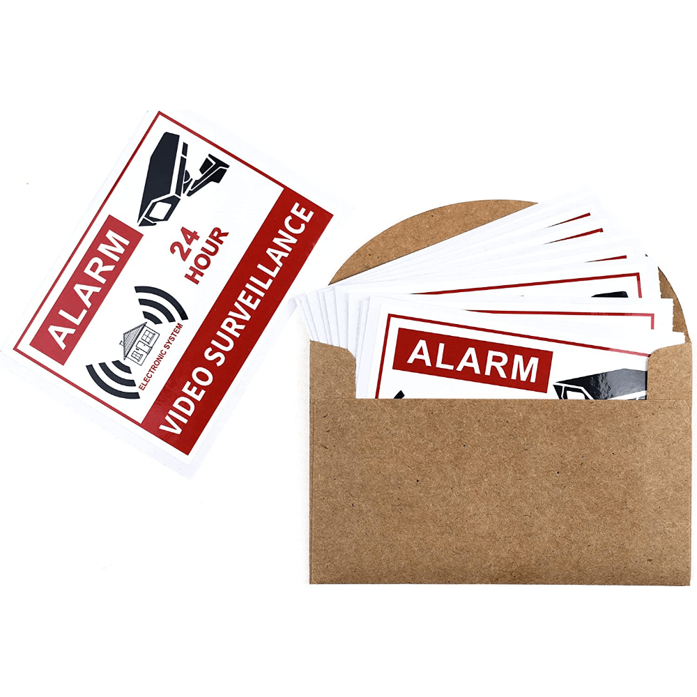 10pcs Video Surveillance Sign 24-Hour Surveillance Vinyl Decal Sticker