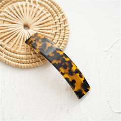 French Style Curved Volume Barrette Tortoise Shell Hair Clips Automatic Clasp