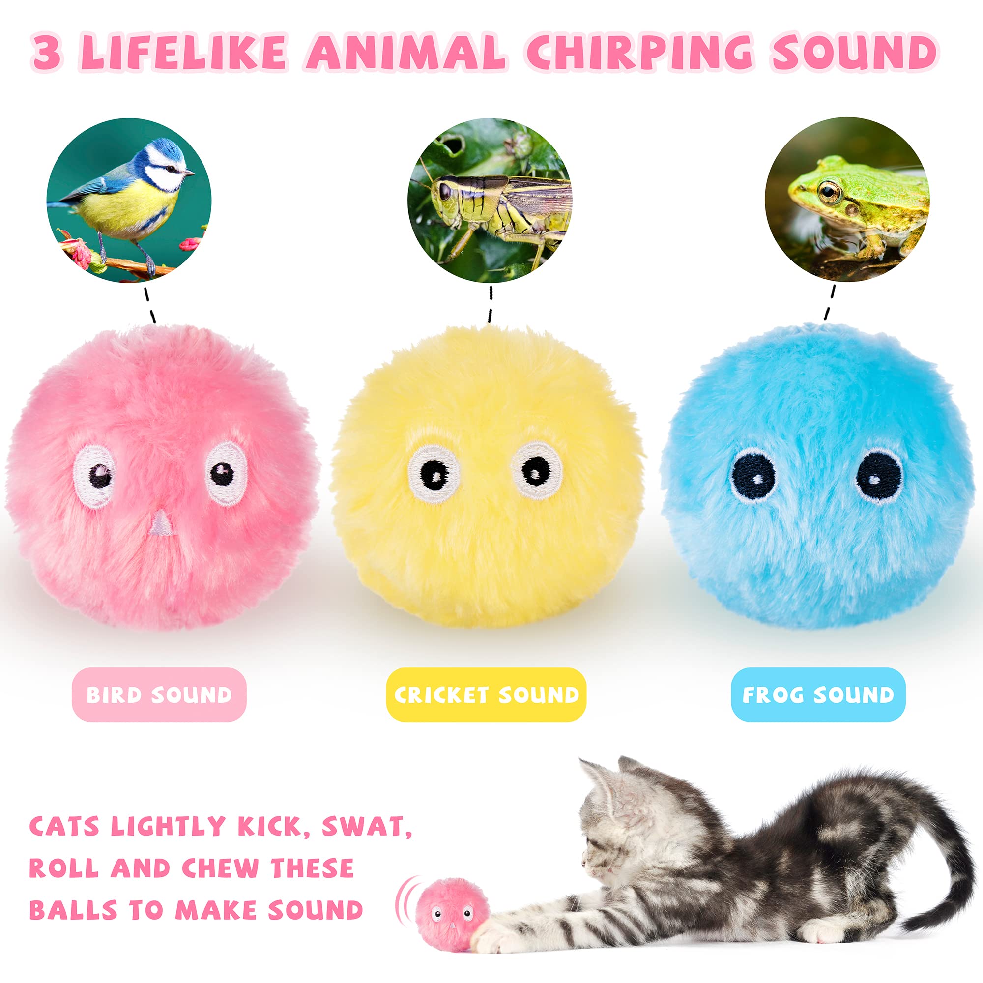 Interactive Smart Cat Toy Ball for Training and Play Squeaky Pet Toy