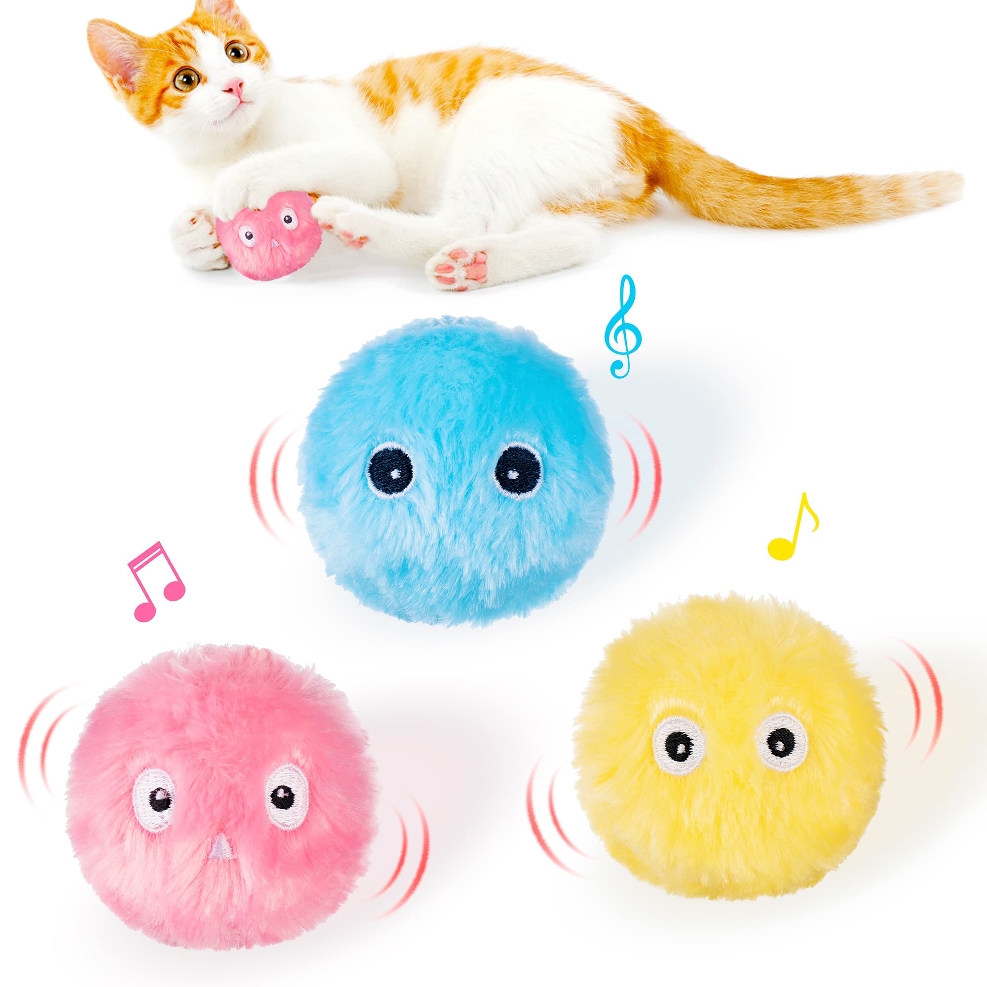 Interactive Smart Cat Toy Ball for Training and Play Squeaky Pet Toy