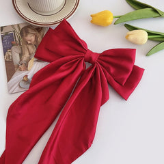 Big Bow Barrettes Satin Hairclips Ribbon Hair Pins For Women Girls
