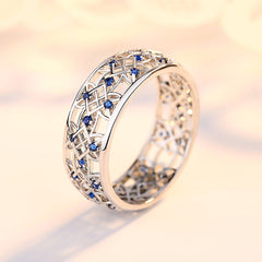 Princess Full Zircon Ring Wedding Bride Engagement Band Charm Women's Ring