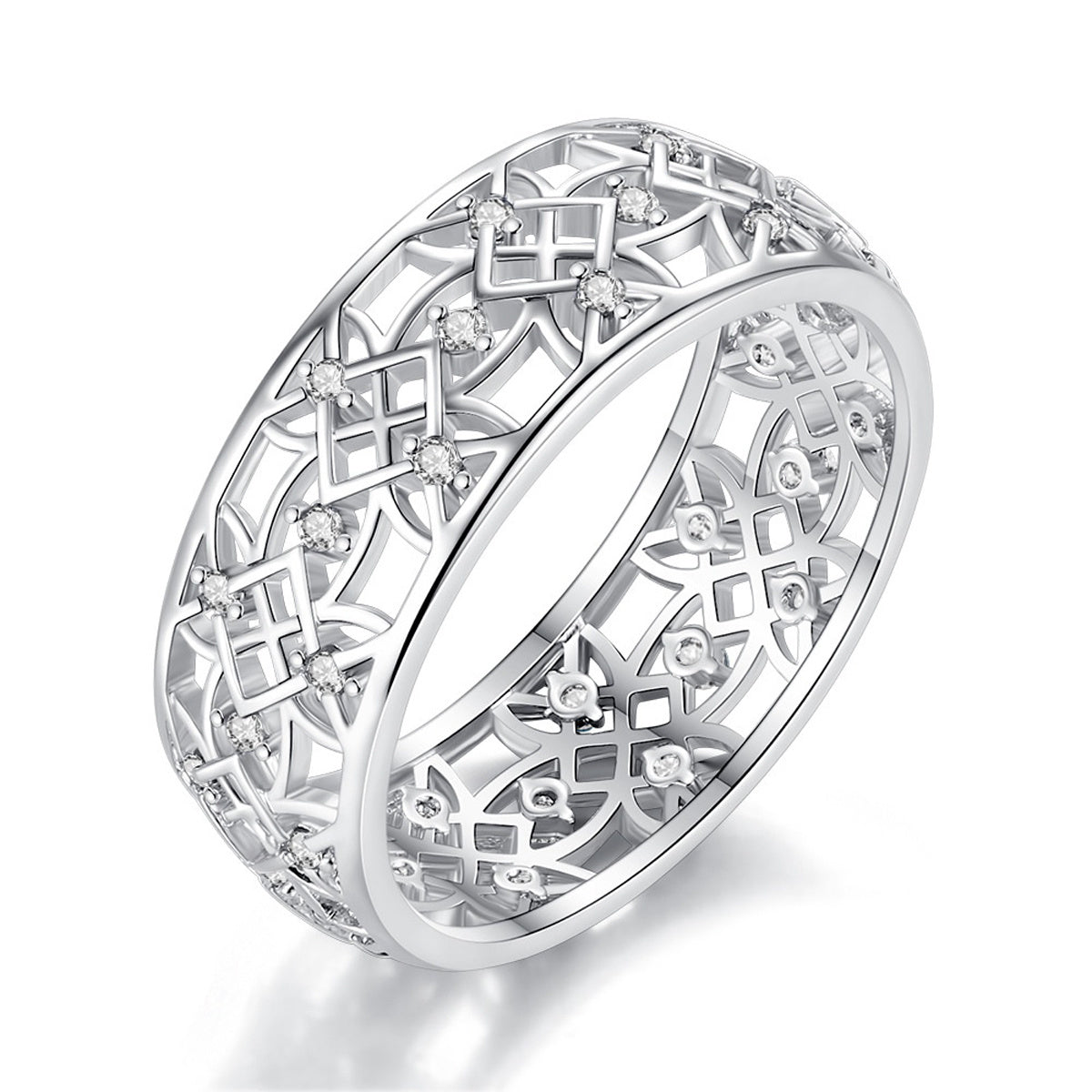 Princess Full Zircon Ring Wedding Bride Engagement Band Charm Women's Ring