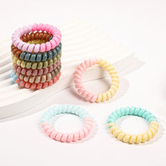 10 Pcs Multicolor Spiral Hair Ties No Crease Acc