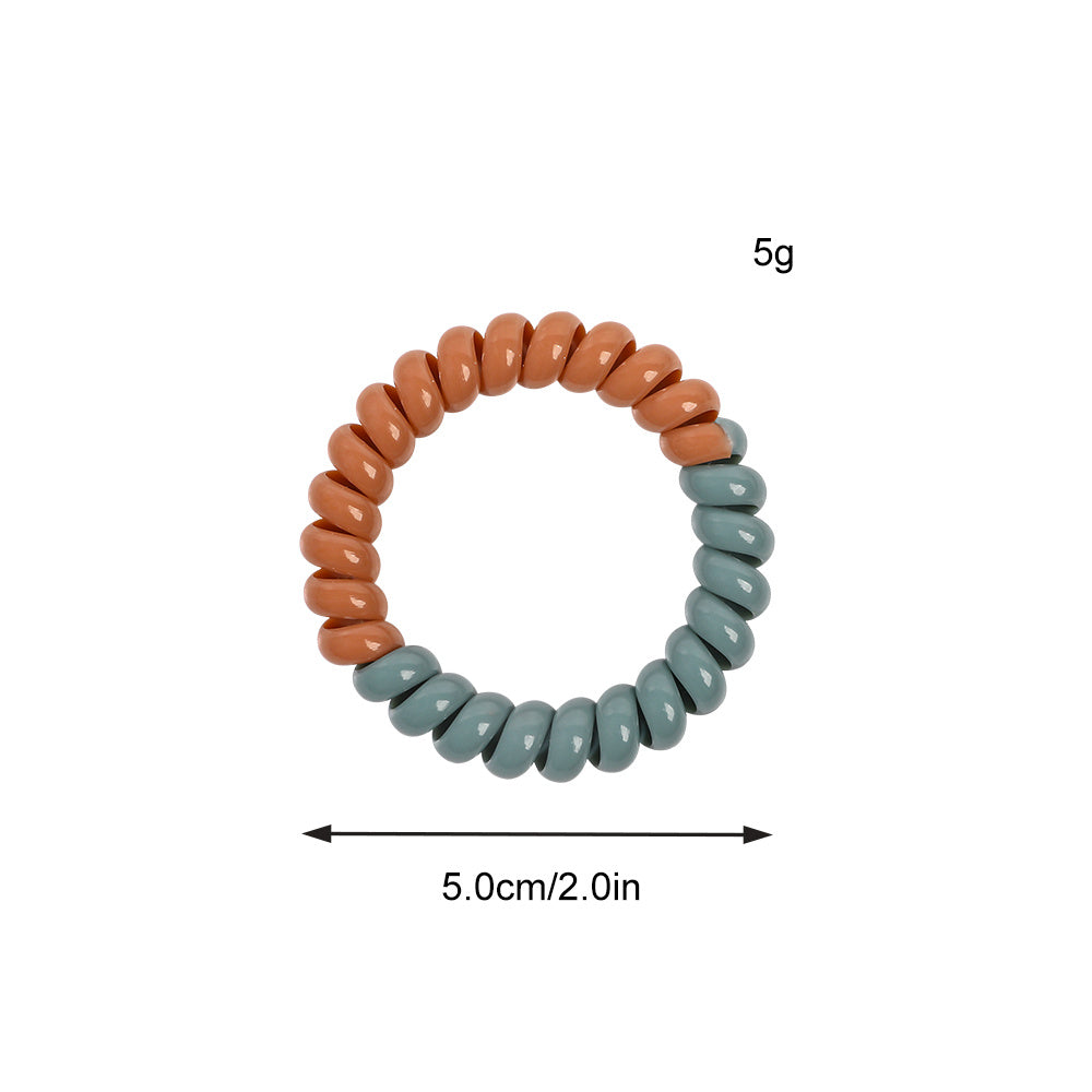 10 Pcs Multicolor Spiral Hair Ties No Crease Acc