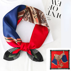 Women's Plaid Double Sided Square Silk Scarf