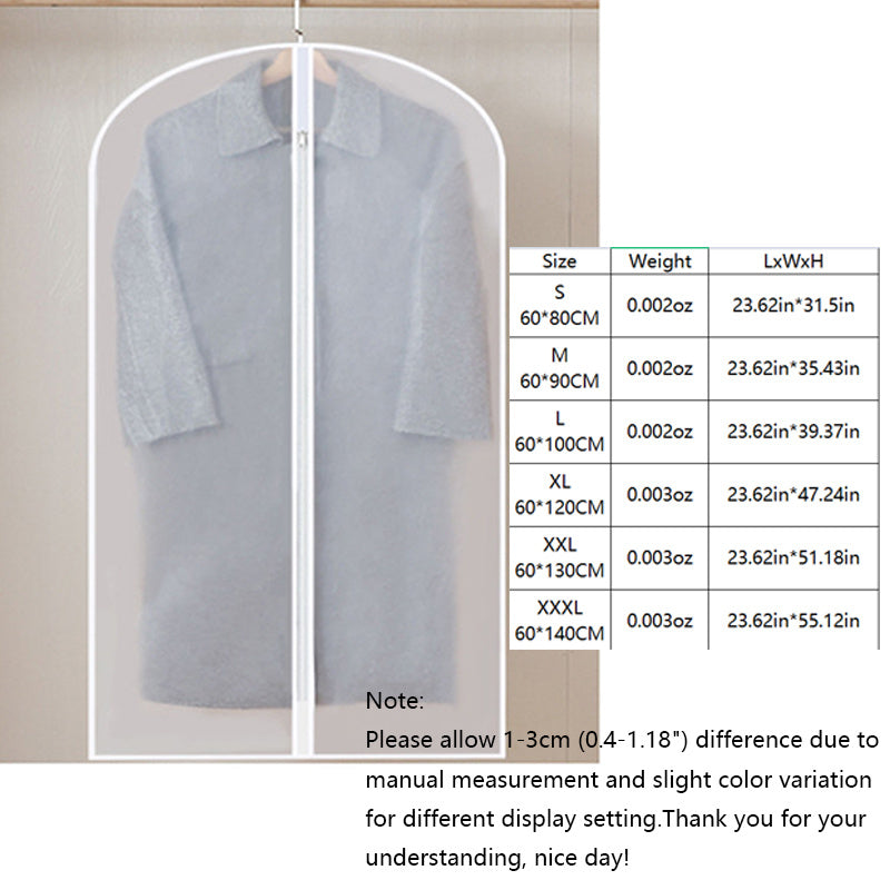 Autumn & Winter Clothes Dust Bag Hanging Clothes Dust Covering Suit Hanger Bag