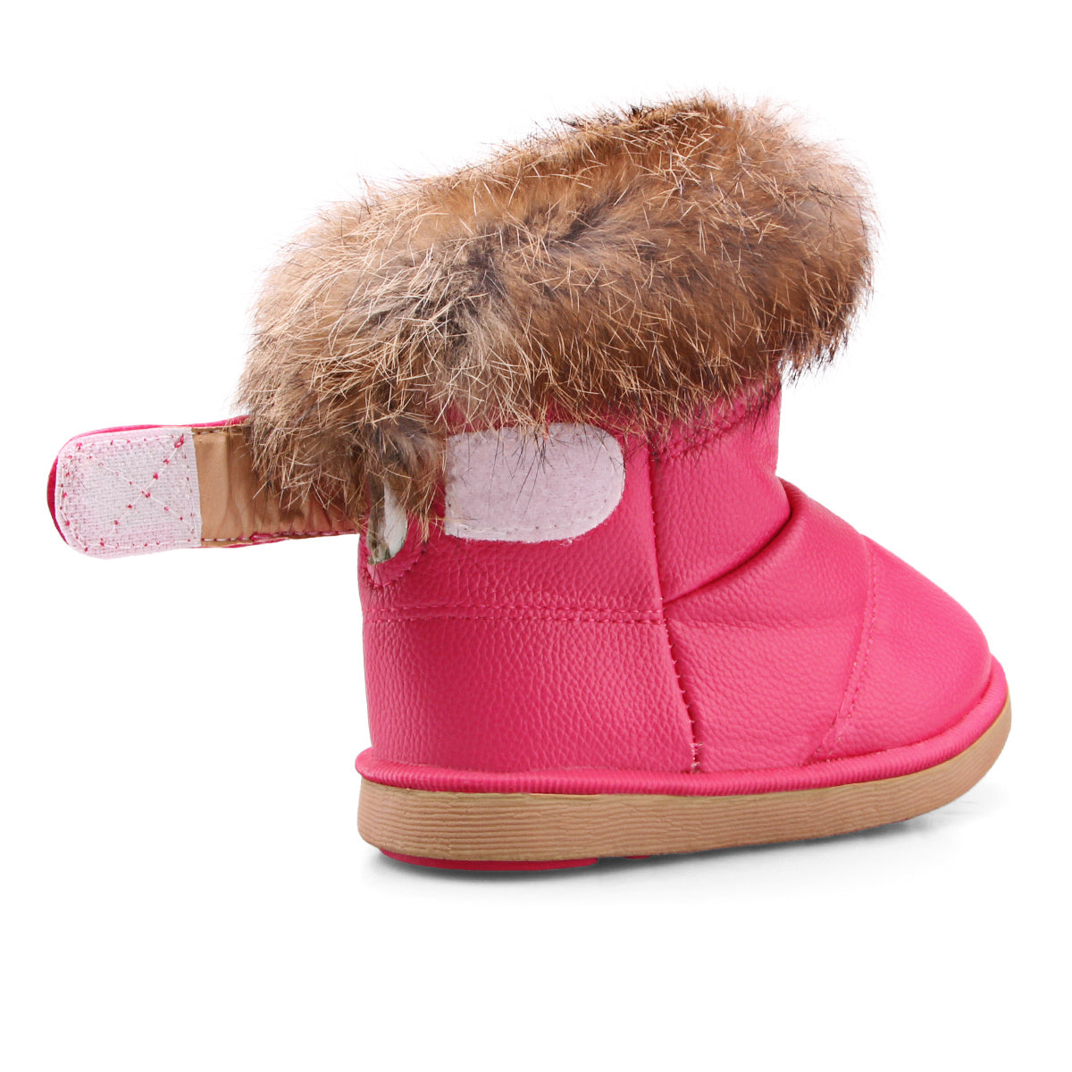 Little Unisex Winter Rose Red Snow Boots Warm Flat Plush Shoes