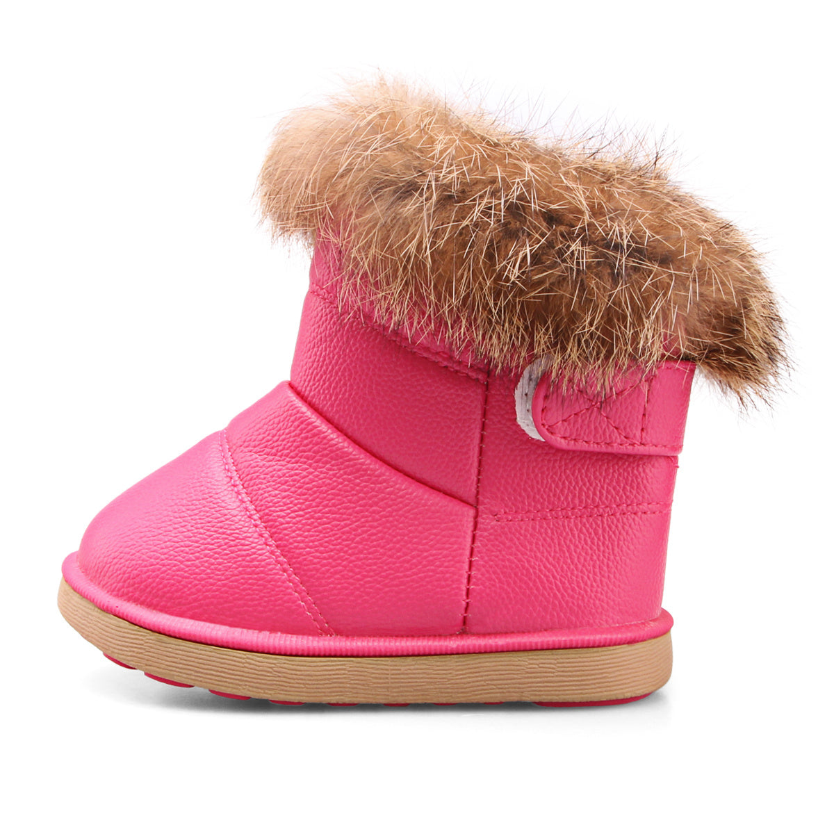 Little Unisex Winter Rose Red Snow Boots Warm Flat Plush Shoes