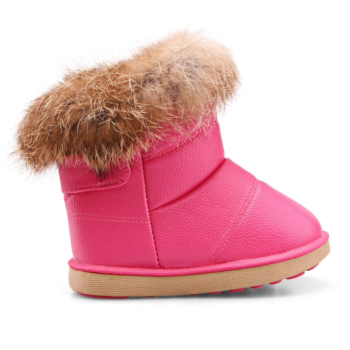 Little Unisex Winter Rose Red Snow Boots Warm Flat Plush Shoes