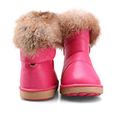 Little Unisex Winter Rose Red Snow Boots Warm Flat Plush Shoes