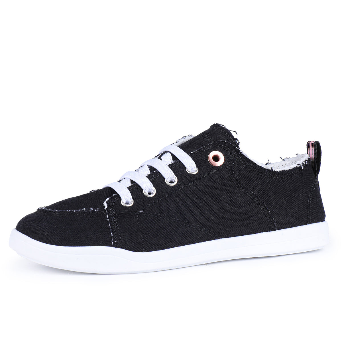 Casual Raw Trim Lace up Women's Canvas Shoes Comfort Sneakers
