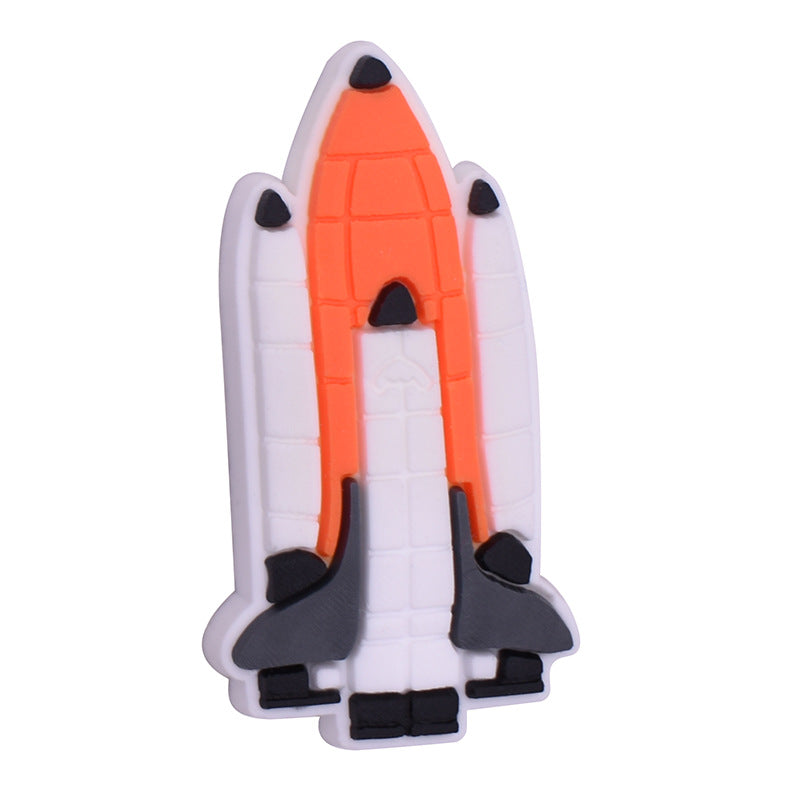 6pcs Space Shuttle Pattern Charms Shoes Slippers Decoration Accessories