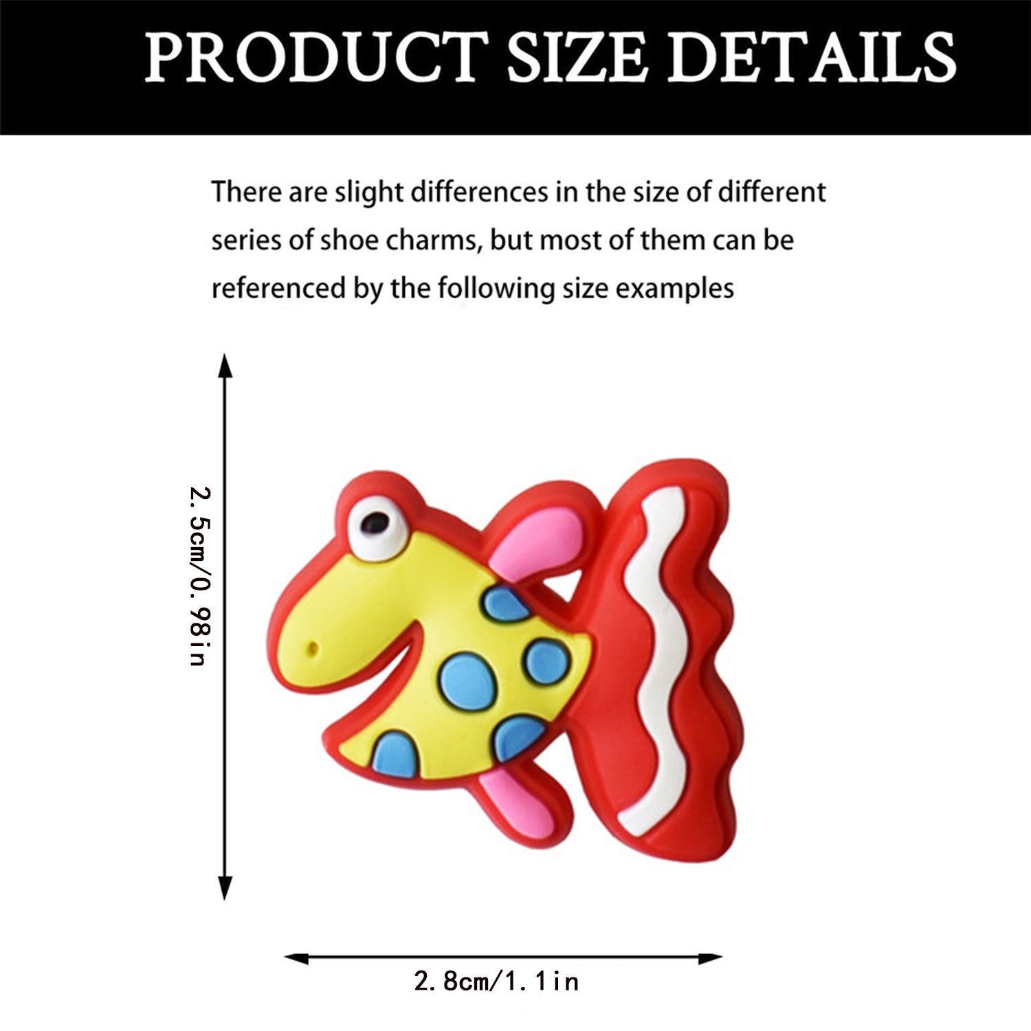 25pcs Fish Pattern Charms Shoes Slippers Decoration Accessories