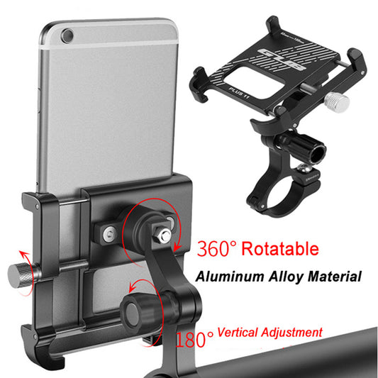 360 Rotatable Aluminum Motorcycle Phone Holder for Cycling