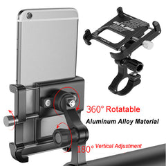 360 Rotatable Aluminum Motorcycle Phone Holder for Cycling