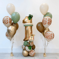 30pcs Deer Wood Theme Number Balloon Birthday Party Set