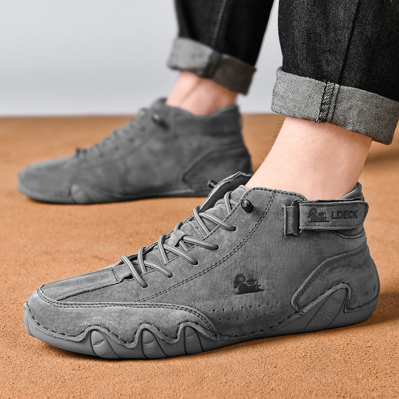 Men's Non Slip Breathable Casual Sneakers Hook And Loop Fastener Boots
