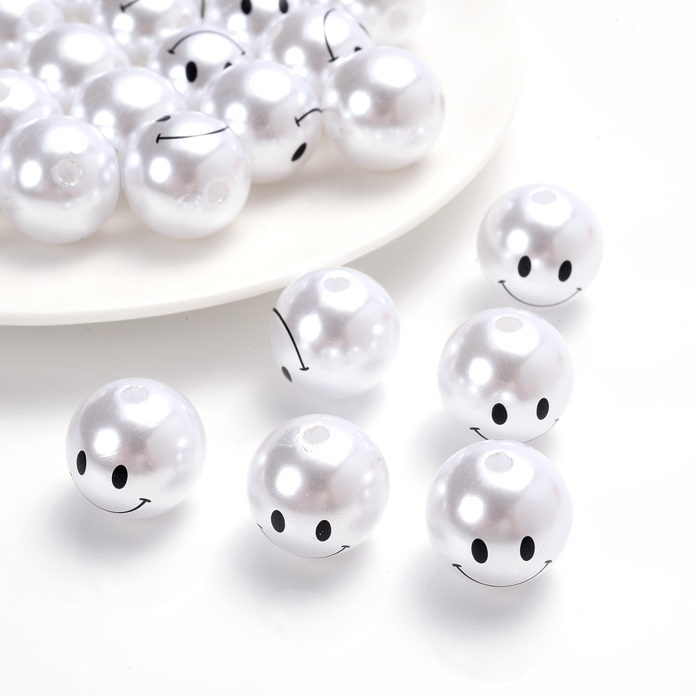 10pcs 16mm Acrylic Beads Pearl Round Spacer Beads Jewelry Making DIY