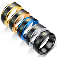 Heart Mood Ring Titanium Couple Stainless Steel Temperature Body Ring