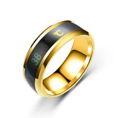 Heart Mood Ring Titanium Couple Stainless Steel Temperature Body Ring