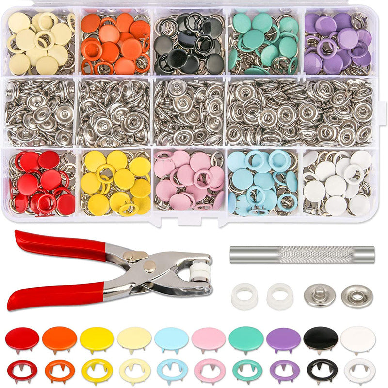 100 200pcs Plier Tool Metal Sewing Buttons Prong Press Studs Snap Fasteners