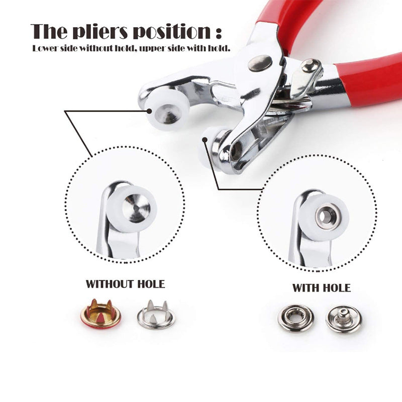 100 200pcs Plier Tool Metal Sewing Buttons Prong Press Studs Snap Fasteners