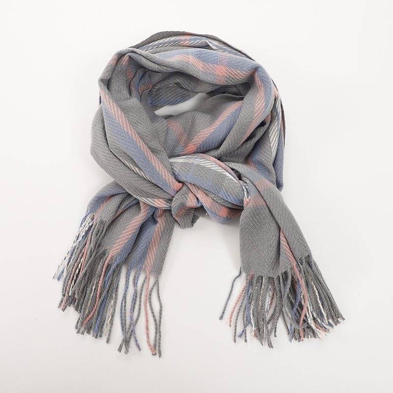 Women Plaid Scarf Winter Warm Shawl