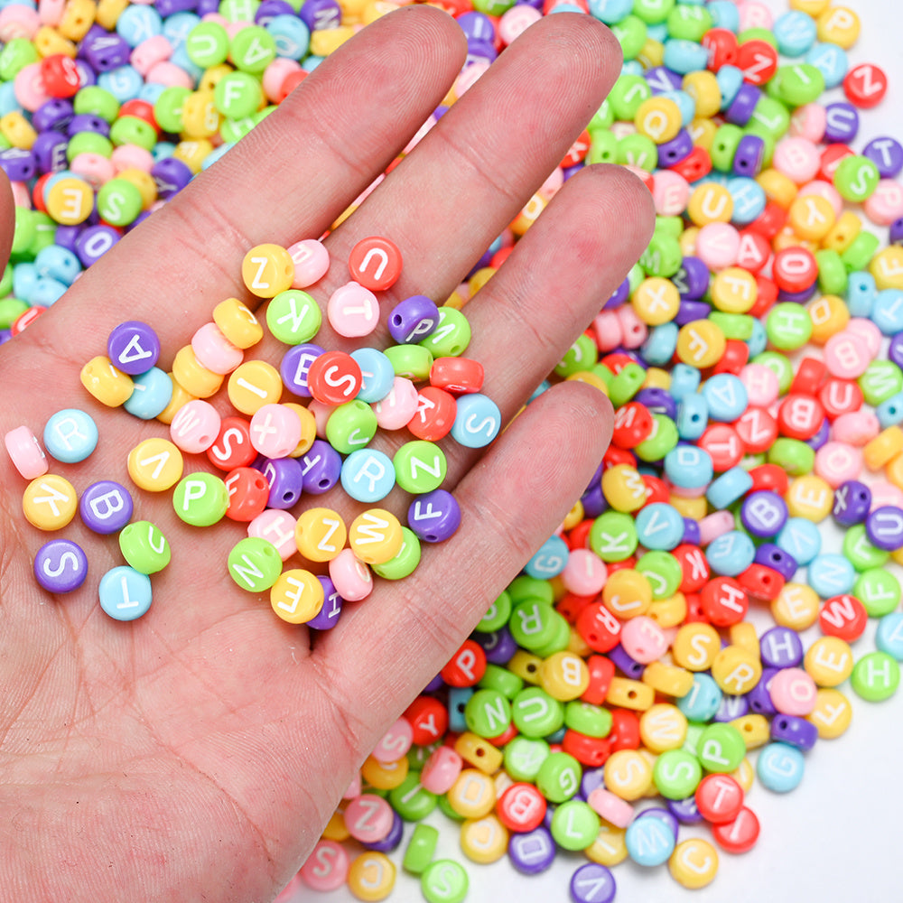 100pcs Random Mix Letter Beads Acrylic Spacer Alphabet DIY