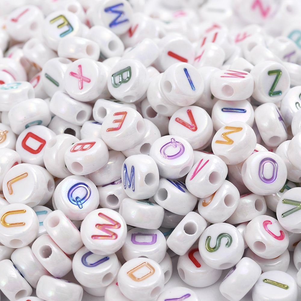 100pcs Random Mix Letter Beads Acrylic Spacer Alphabet DIY
