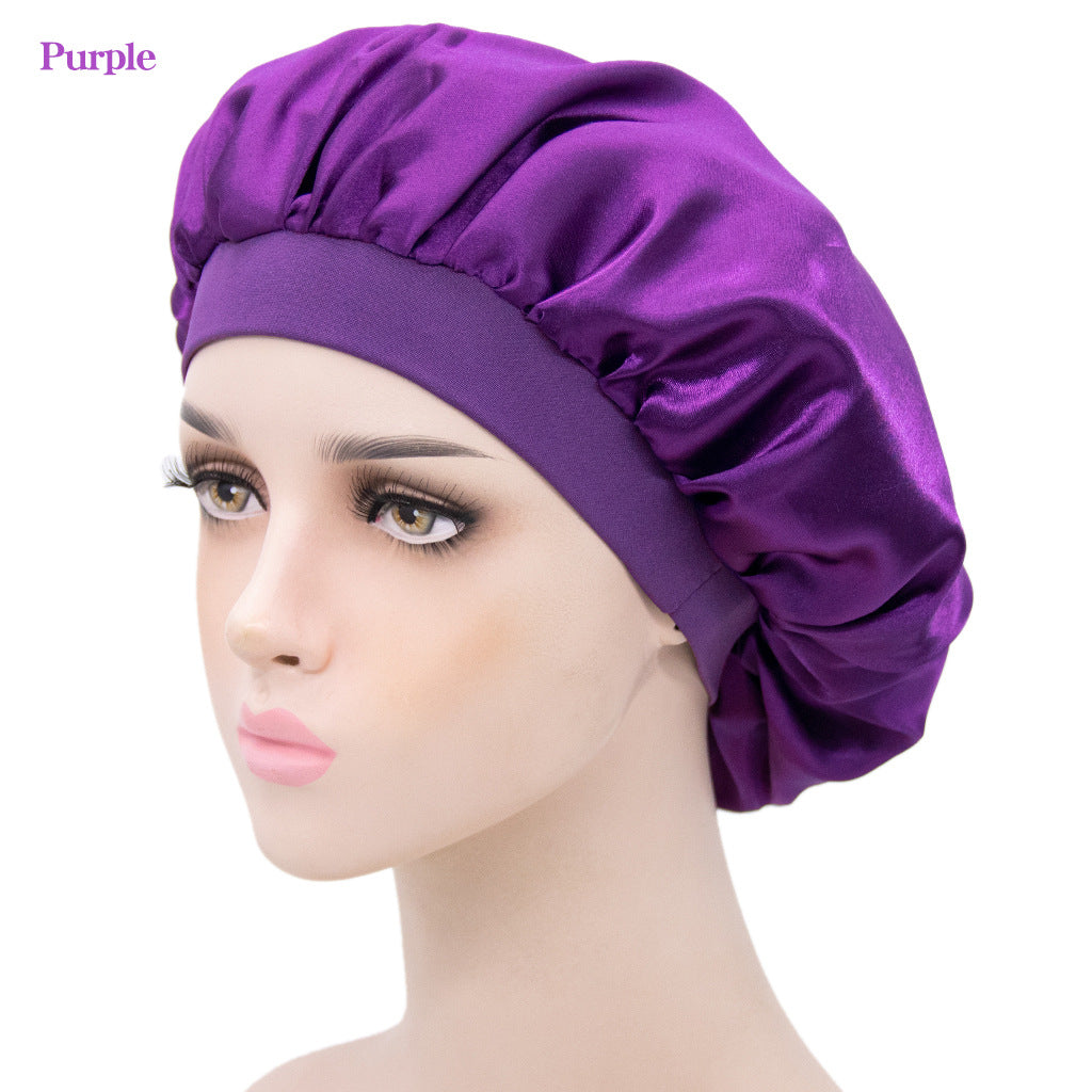 Satin Bonnet for Nighttime Sleeping & Showering