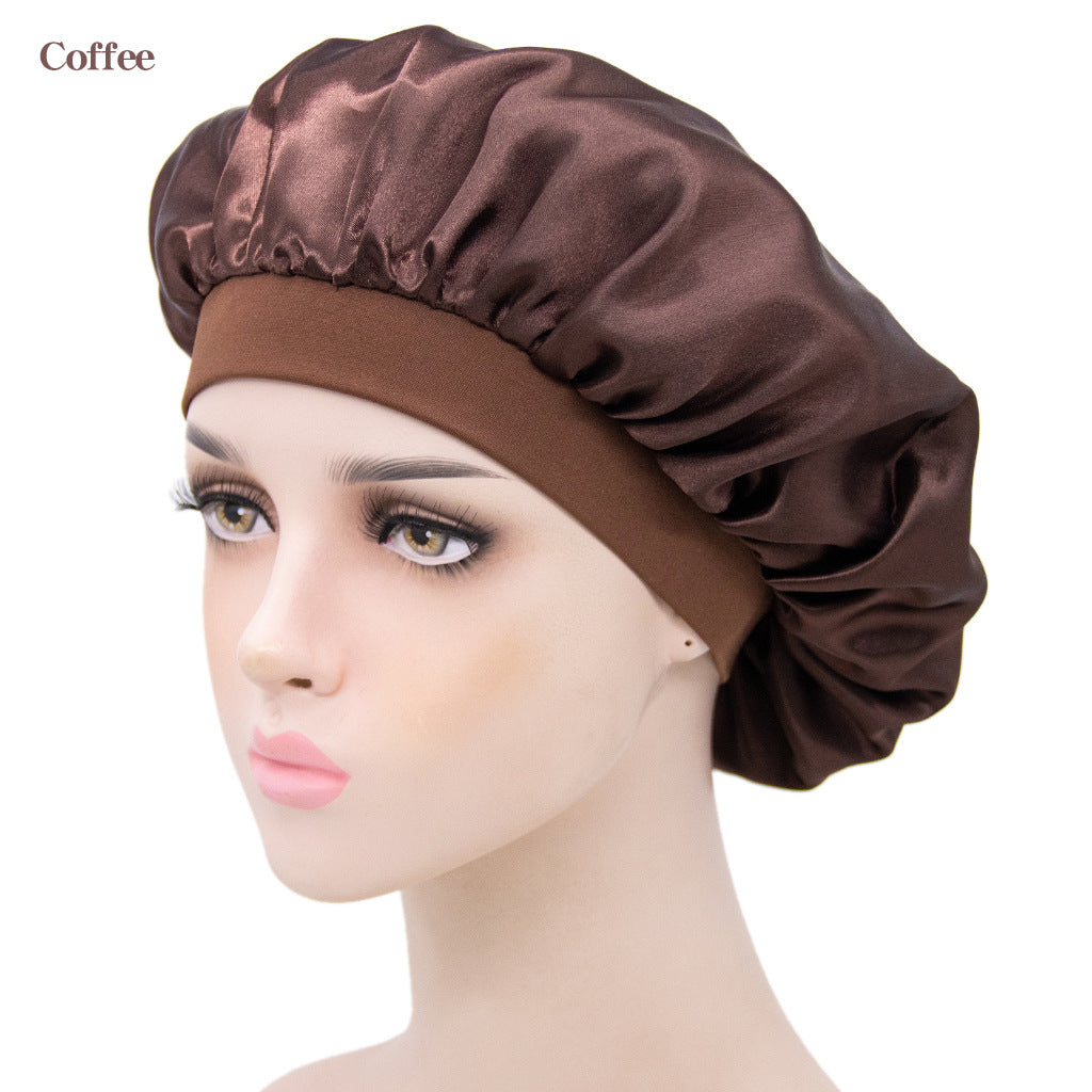 Satin Bonnet for Nighttime Sleeping & Showering