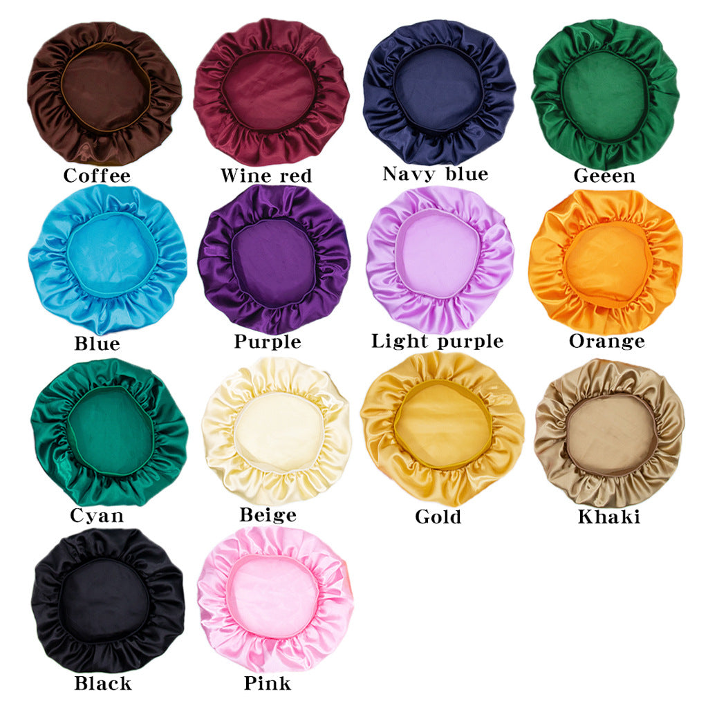 Satin Bonnet for Nighttime Sleeping & Showering