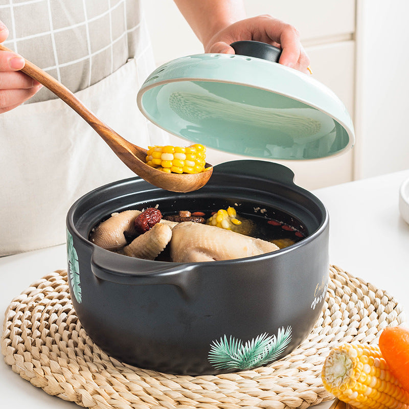 High Temp Resistant Ceramic Stew Pot Large Casserole Soup Pot