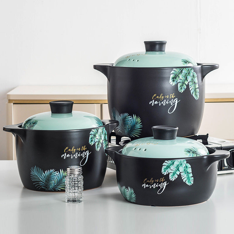 High Temp Resistant Ceramic Stew Pot Large Casserole Soup Pot