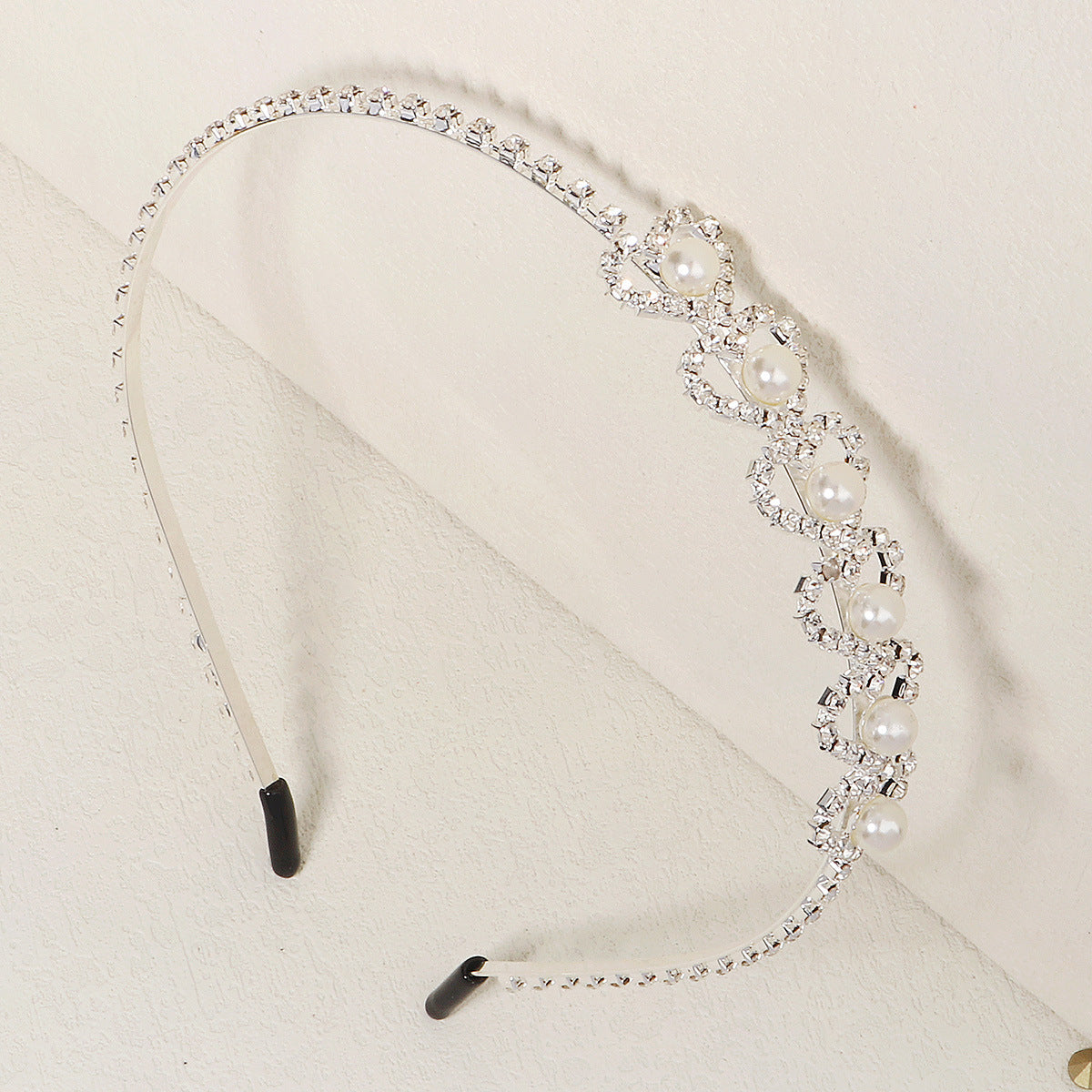 Bridal Rhinestone Heart Headband for Wedding