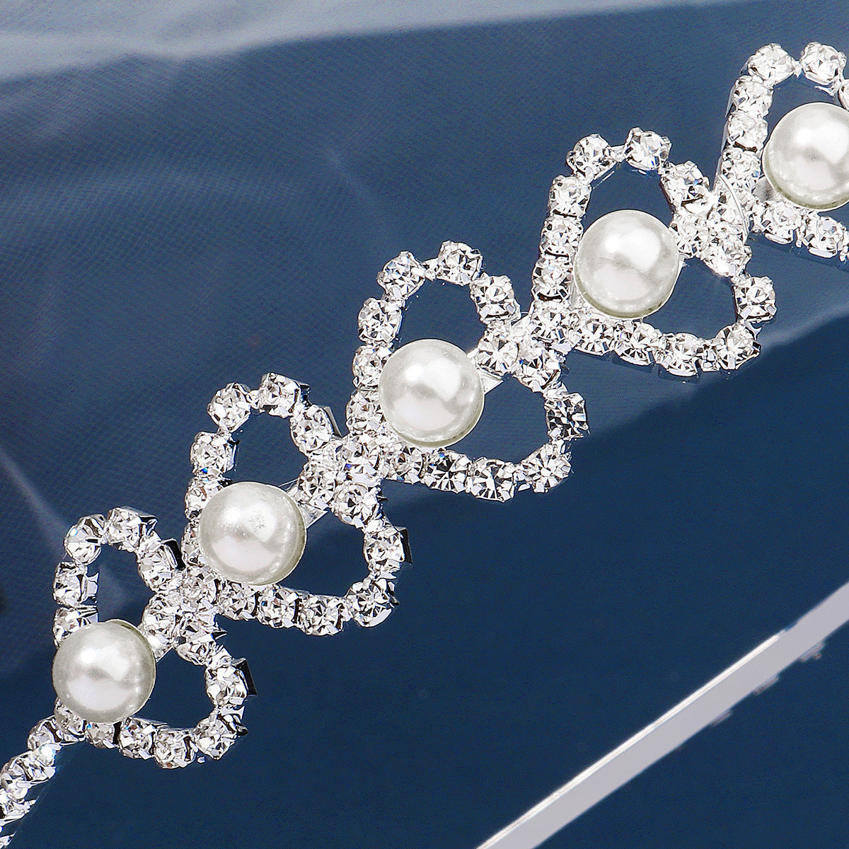 Bridal Rhinestone Heart Headband for Wedding