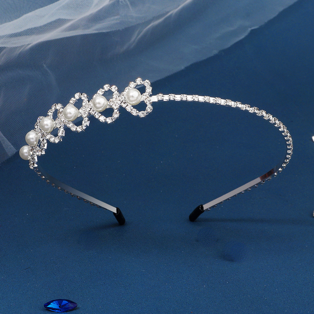 Bridal Rhinestone Heart Headband for Wedding