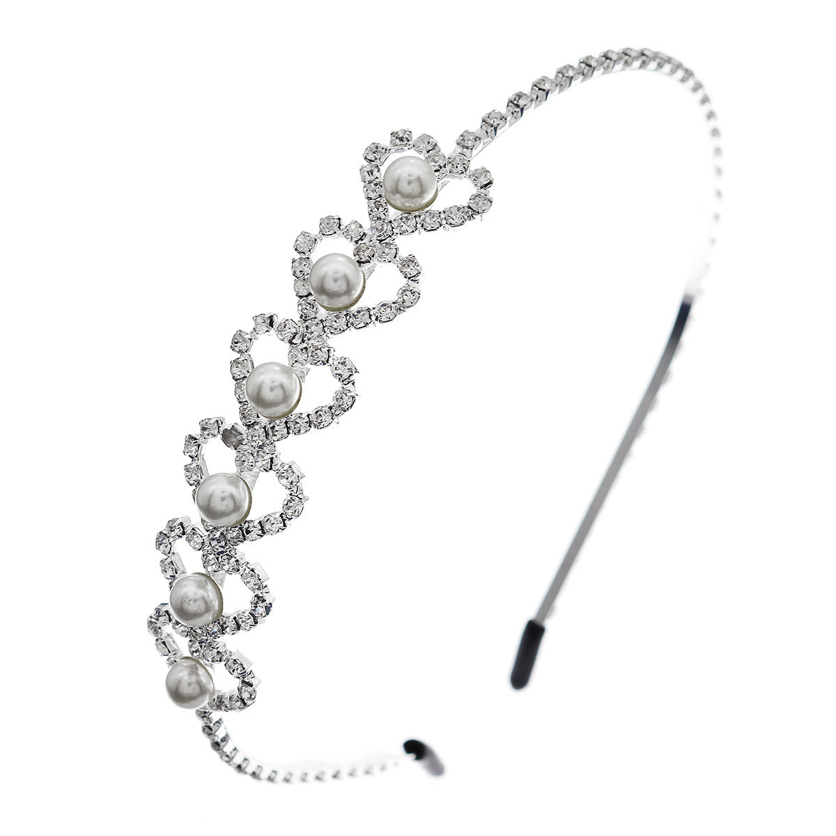 Bridal Rhinestone Heart Headband for Wedding