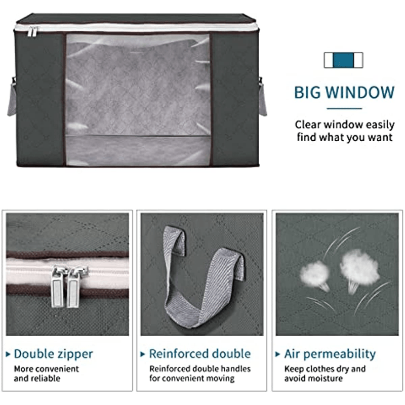 Large Capacity Storage Bag Zipper Dustproof Organizer Foldable Clothes Box