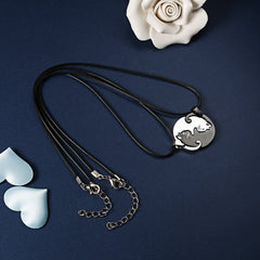 Cat Embracing Necklace - Stainless Steel
