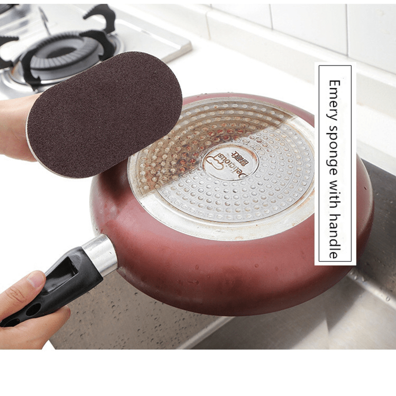 Plastic Sponge Brush Eraser Scrub Handle Kitchen Cleaning Tool